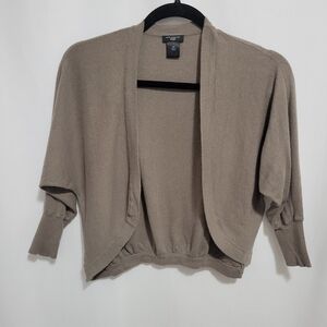 Ann Taylor Petite Taupe 3/4 Length Sleeve Open Cardigan. Size MP